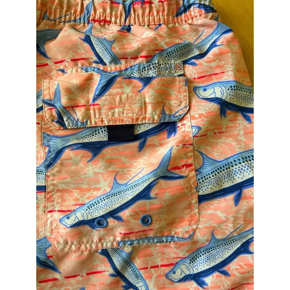 VINEYARD VINES FISH PRINT SWIM TRUNKS MENS 2XL TARPON SNOOK SUMMER RETRO BEACH
